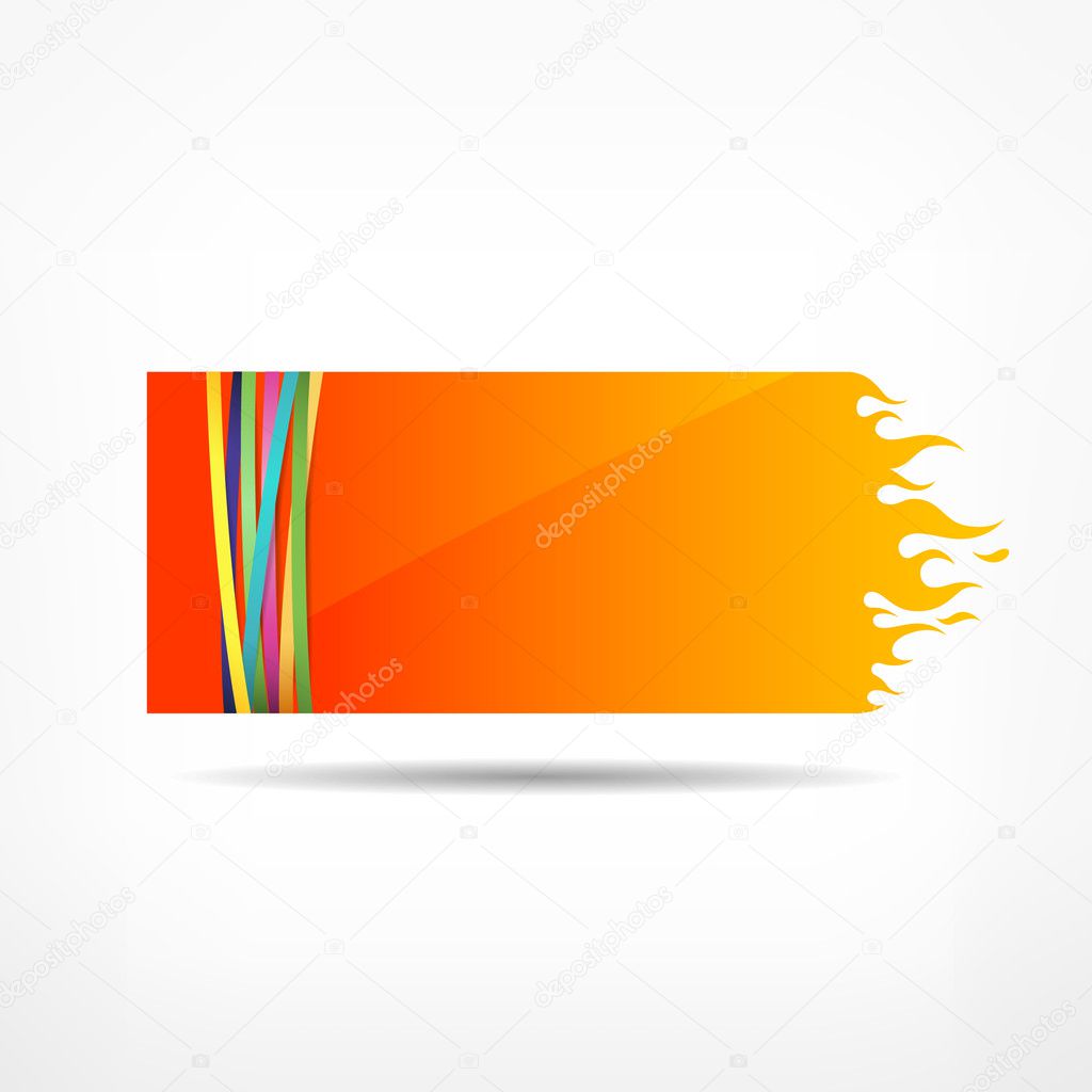 Paper flame isolated on white background