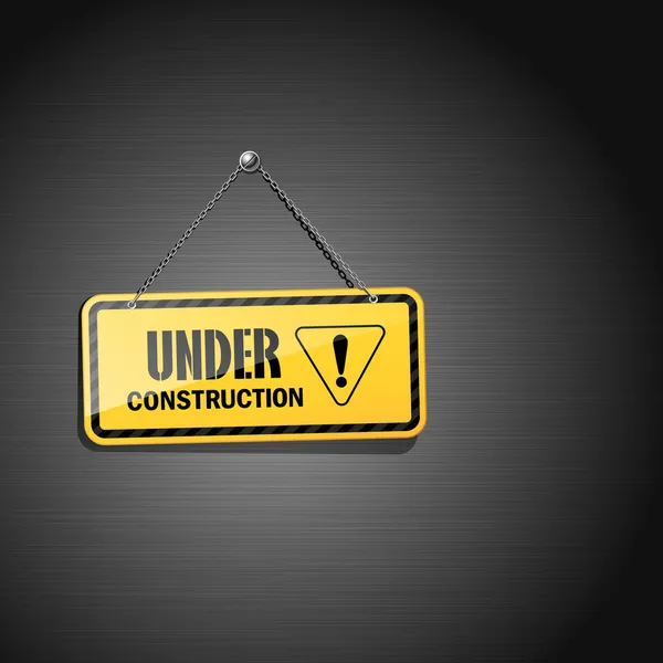 Under construction sign on wallpaper background — Stock Vector