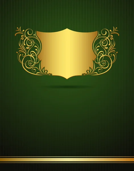 Invitation cadre vintage carte de vœux sur fond vert — Image vectorielle