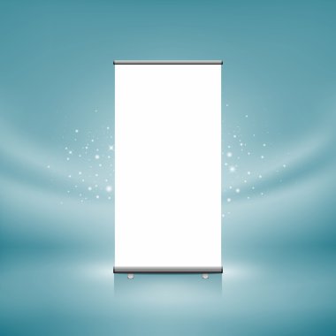 Roll up banner display clipart