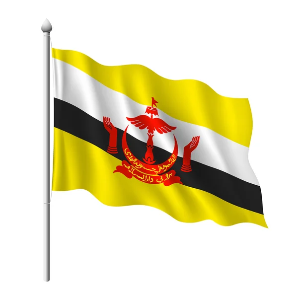 Bandera de Brunei — Vector de stock