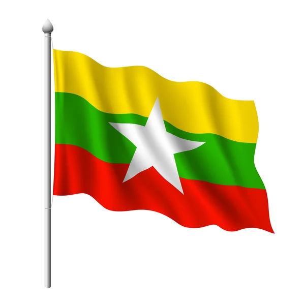 Myanmar bayrağı — Stok Vektör