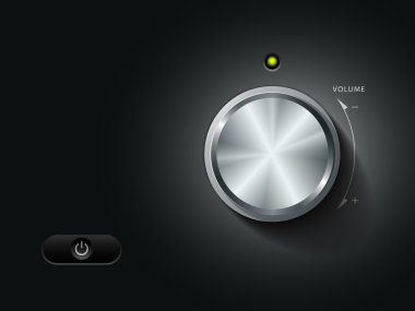 Volume knob on black background clipart