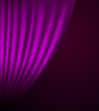Violet theater curtain printing flower background clipart