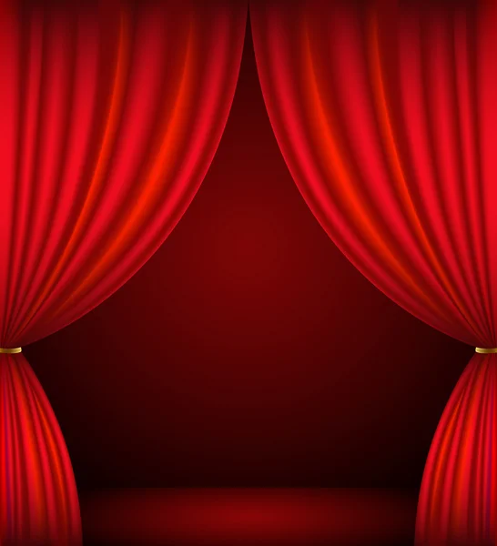 Fondo de cortina de teatro rojo — Vector de stock