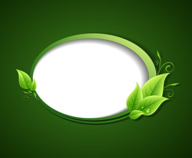 Speech bubble green leaf ecology background clipart