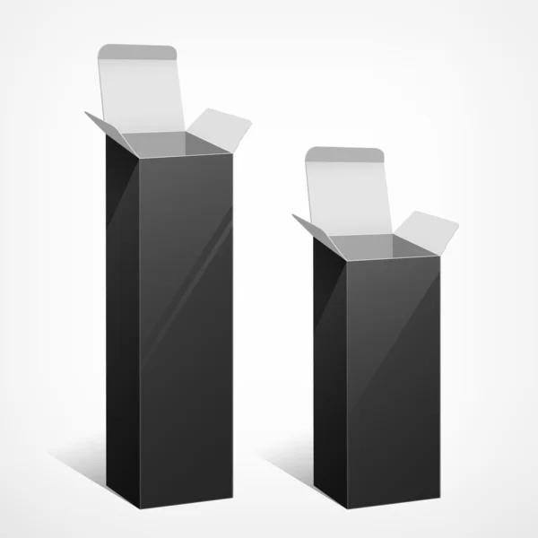 Set paquet long design boîte noire — Image vectorielle