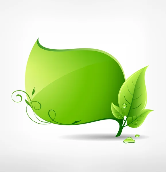Grünes Blatt Konzept Ökologie Design — Stockvektor