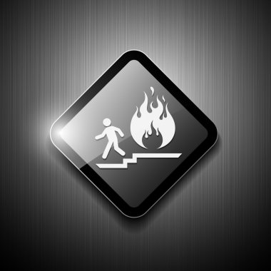 Fire exit sign modern design background clipart