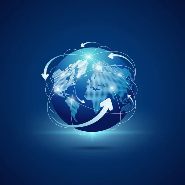 Connexion globe moderne fond de réseau — Image vectorielle