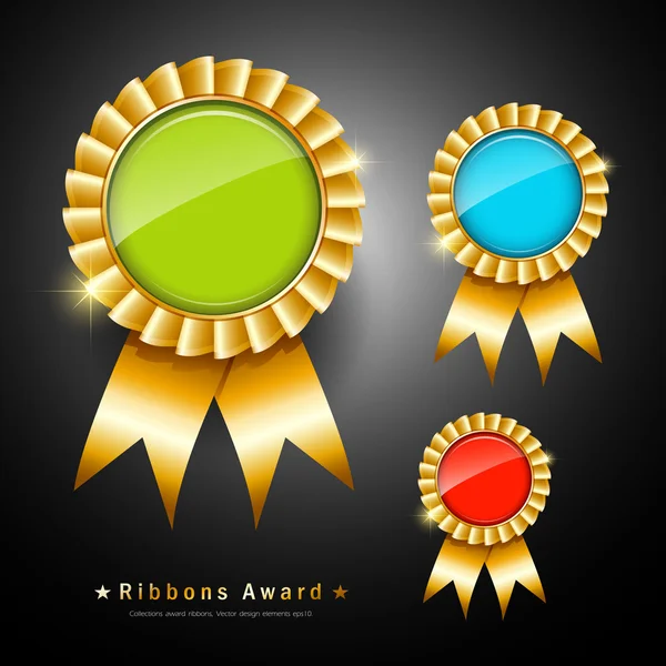 Collections colorful ribbons award — Stock Vector
