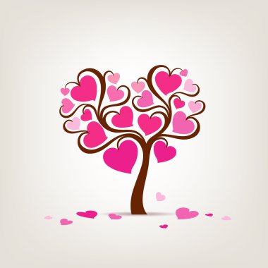 Valentine's Day Tree pink heart clipart