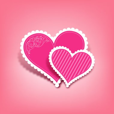 Pink heart paper classic valentine's day clipart