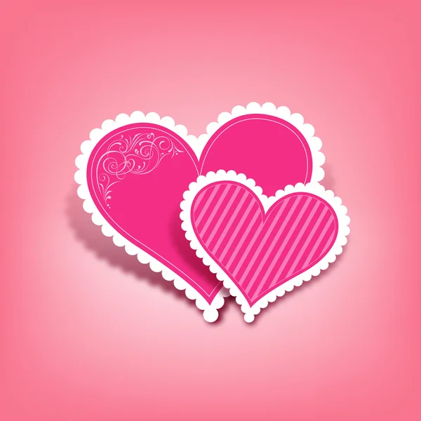 Papel de coração rosa clássico dia dos namorados — Vetor de Stock