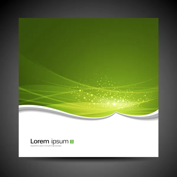 Modern dalga tasarımı, yeşil arka plan afiş — Stok Vektör
