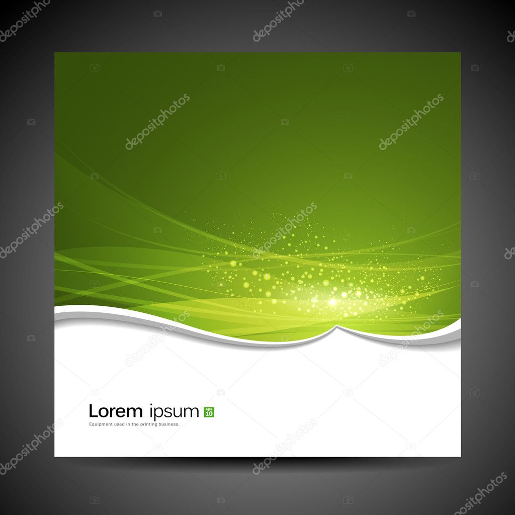 Banners modern wave design, green background