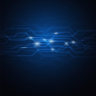 Abstract circuit blue background