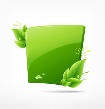 Modern frame green leaf ecology concepts clipart