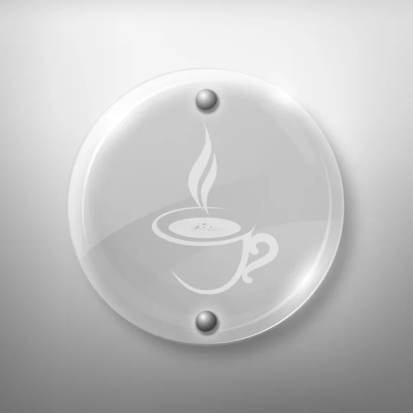 Cristal de verre marquant une tasse de café — Image vectorielle