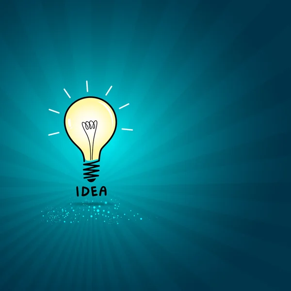 電球の光のアイデアの背景 — ストックベクタ