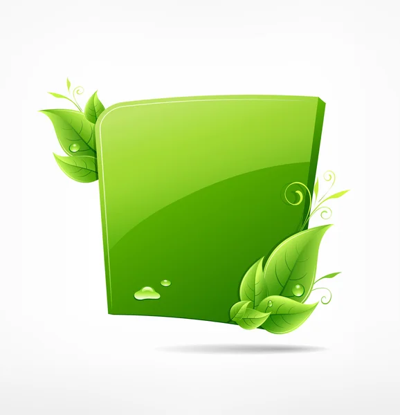 Cadre moderne vert feuilles concepts écologie — Image vectorielle