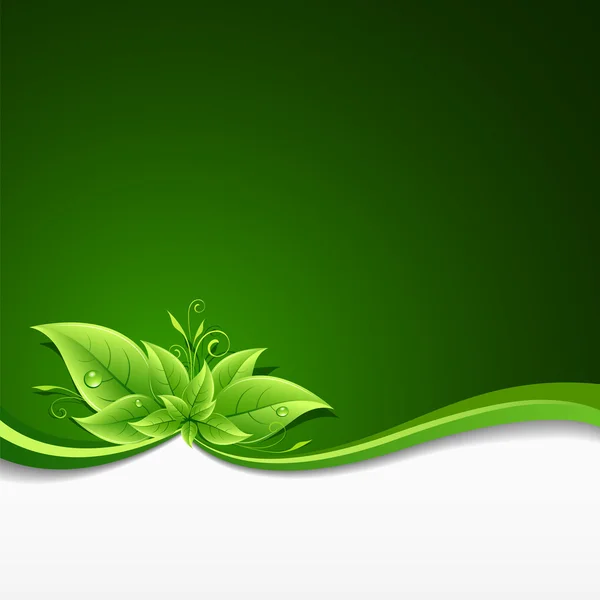 Grüne Blatt Ökologie Konzept Hintergrund — Stockvektor