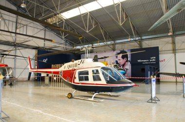 Helicopter on display at The Royal Thai Air Force Museum, Bangko clipart