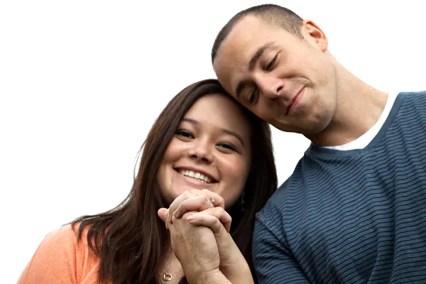 Engaged Couple Holding Hands — Stock Photo, Image