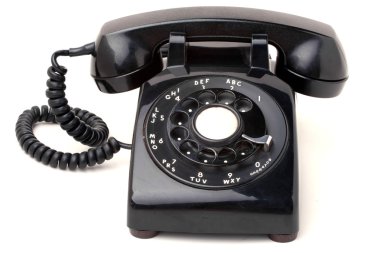 siyah vintage telefon