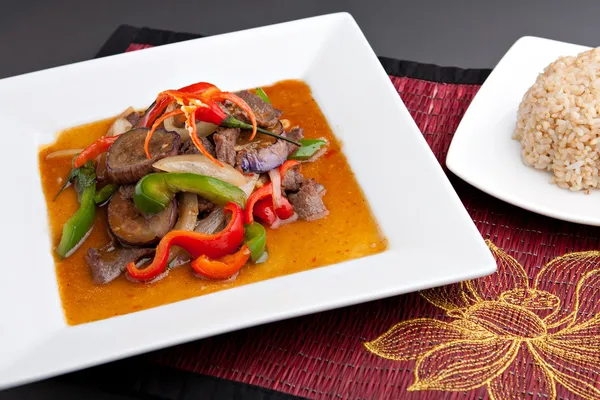 Terong Spicy Thai Goreng Stir — Stok Foto