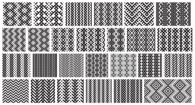 Set of 26 monochrome elegant seamless patterns clipart