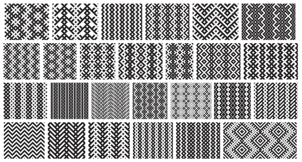 Set of 26 monochrome elegant seamless patterns — Stock Vector