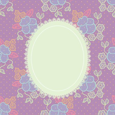 Elegant doily on lace gentle background clipart