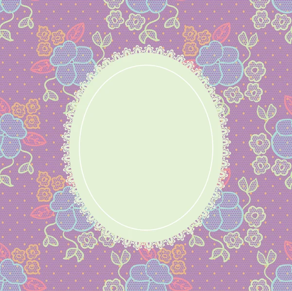 Elegant doily on lace gentle background — Stock Vector