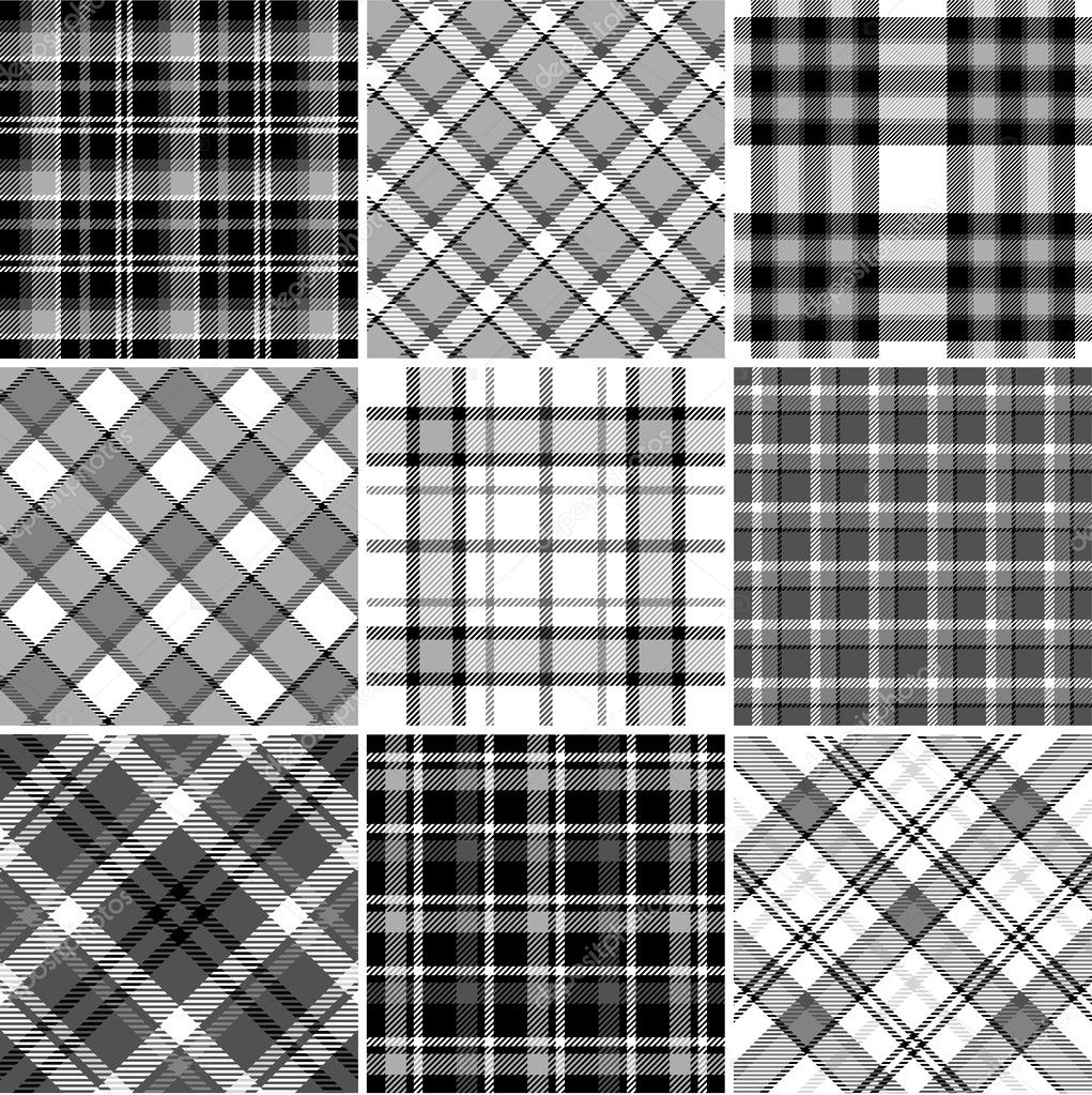 Black and white plaid patterns