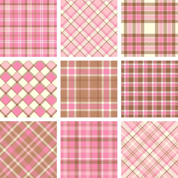 Patrones de cuadros rosados — Archivo Imágenes Vectoriales