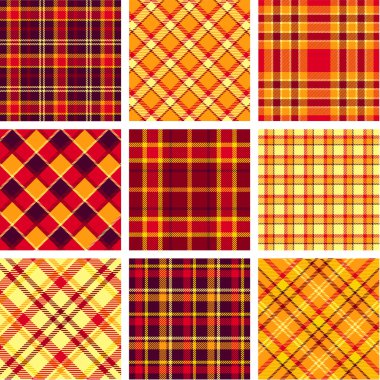 Set of seamless tartan patterns clipart