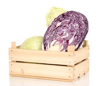 ? abbages ahşap sandık üzerinde beyaz izole içinde