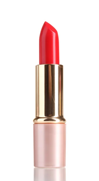 Schöner roter Lippenstift isoliert auf Weiß — Stockfoto