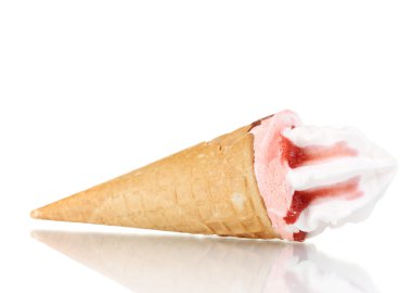 Ice cream üzerinde beyaz izole boynuz