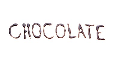 yazıt çikolata üzerinde beyaz izole