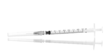 Insulin syringe isolated on white