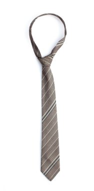 Elegant grey tie isolated on white clipart