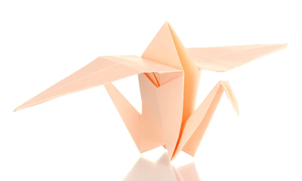 Origami papier kraan geïsoleerd op wit — Stockfoto