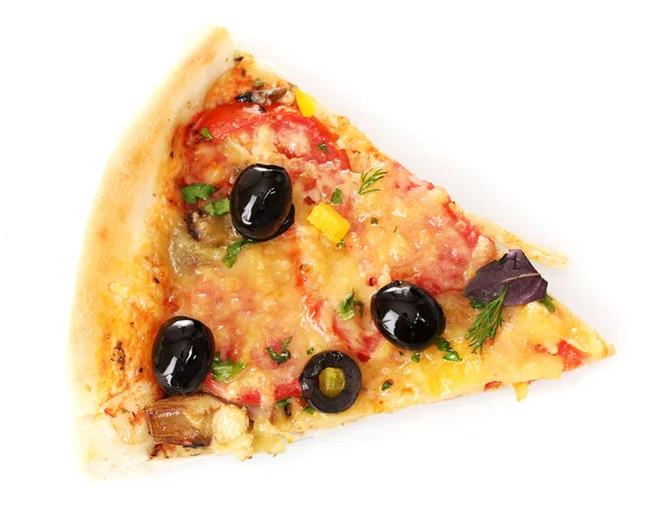 Läcker bit pizza isolerad på vit — Stockfoto