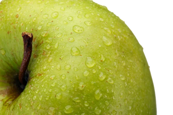 Beyaz izole olgun yeşil elma — Stok fotoğraf