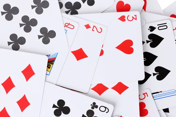 Cards close-up isolated on white — Stock Photo, Image