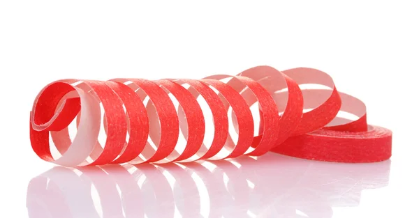 Streamer vermelho isolado no branco — Fotografia de Stock