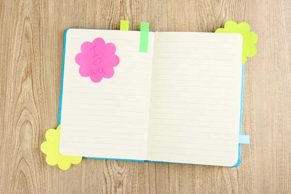 Open note book with sticky saing i — Stock Photo, Image