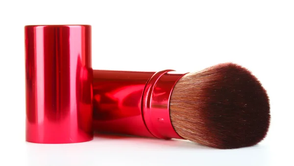 Pennello rosso per fard isolato su bianco — Foto Stock